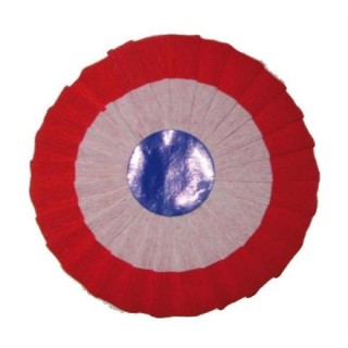 Cocarde crépon tricolore diamètre 8cm (adhésif double face)