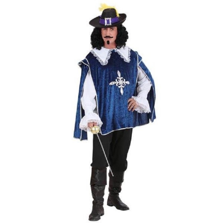 Deguisement de mousquetaire bleu adulte XL
