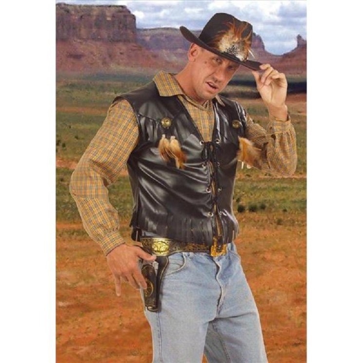 Gilet de cowboy, Bikers (simili cuir) (taille ML)