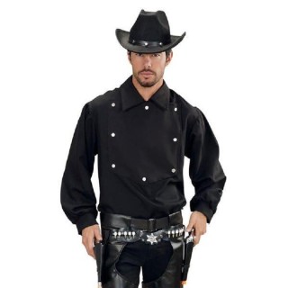 Chemise noire de Cow-boy, homme, adulte (taille M/L)