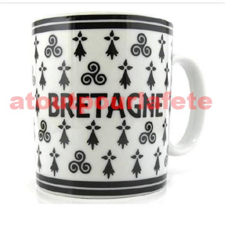 Mug meli melo bretagne (Motifs hermines et Triskells)