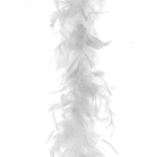 Boa blanc en plumes 2m - 45grs - accessoire de deguisement pour thème Charleston - Cabaret -