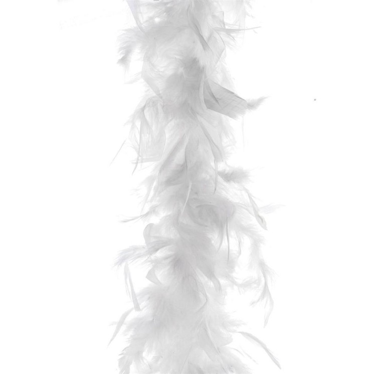 Boa blanc en plumes 2m - 45grs - accessoire de deguisement pour thème Charleston - Cabaret -