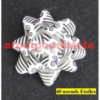 Sachet de 40 noeuds Etoiles 45mm / Bzh, Breizh, Bretagne (adhésif)