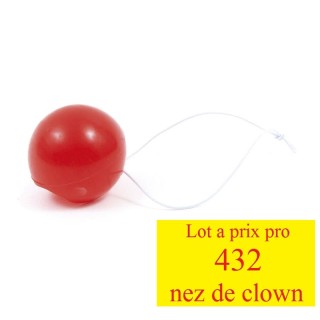 432 Nez de clown rouge en plastique avec elastique