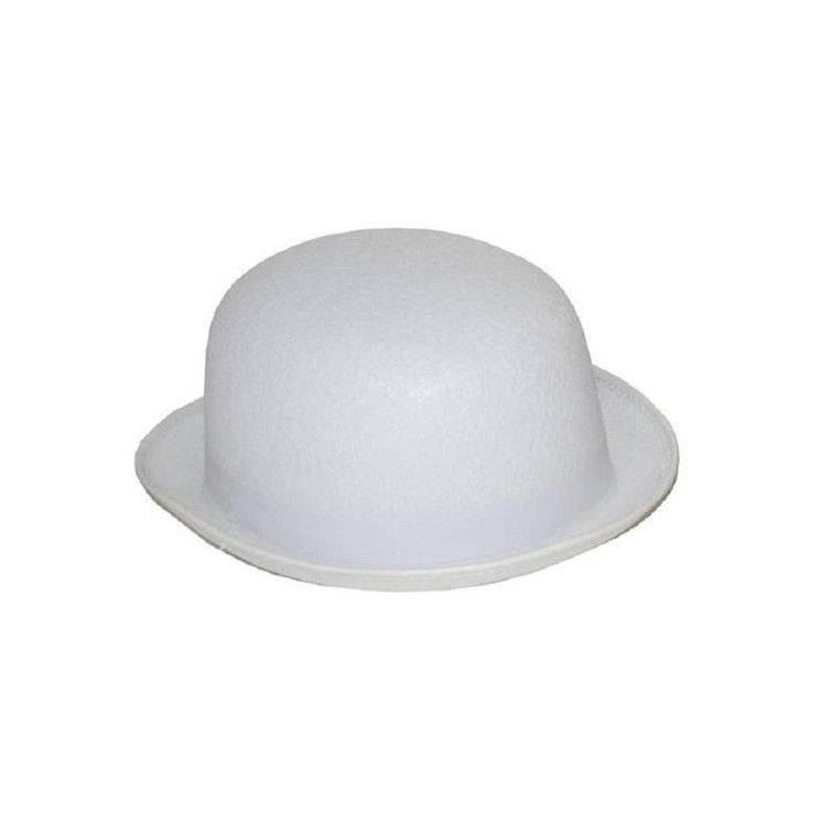 Chapeau Melon blanc adulte (taille ± 60 cm)
