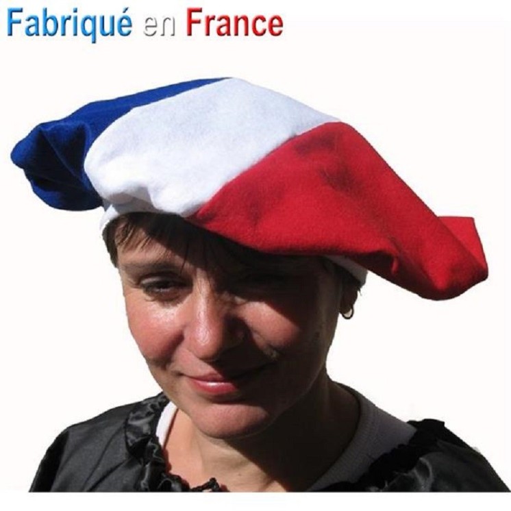 Béret tricolore pour conscrits, supporters " France"