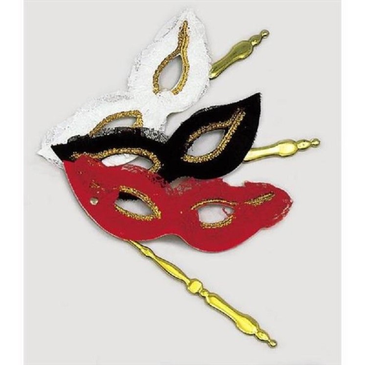 Loup Face à Main, Noir,Blanc,Rouge (la pièce)