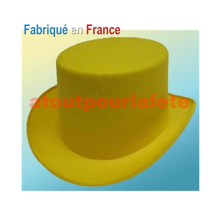 Chapeau de Conscrit Gibus Haut de Forme blanc adulte sans ruban