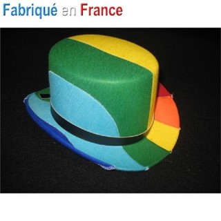 Chapeau Gibus Haut de Forme Arc-en-Ciel adulte Gaypride T57