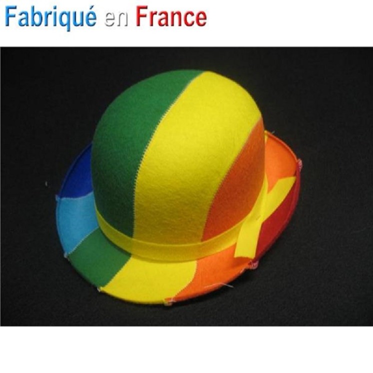 Chapeau Melon - Bowler Arc-en-Ciel adulte Gaypride T57