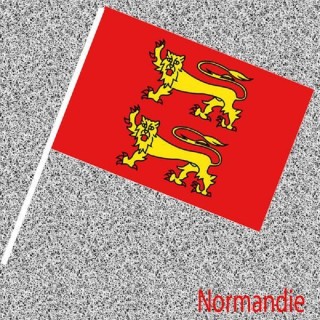 6 Drapeaux Normand, Normandie, Régionaux en papier 14x21cms avec tige