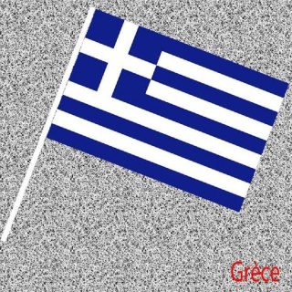 6 Drapeaux Grece, Grec, Grecque, Nationaux en papier 14x21cms avec tige
