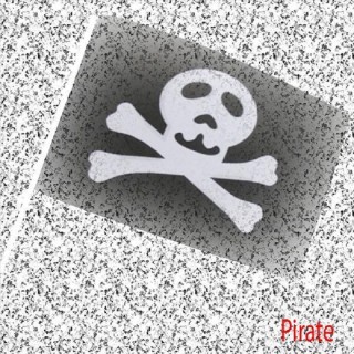 6 Drapeaux Pirate, avec tête de mort, en papier 14x21cms avec tige (Fabrication Française)