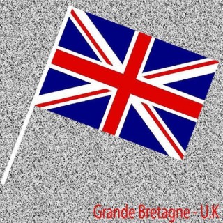 6 Drapeaux Grande Bretagne, UK, Royaume uni, Nationaux en papier 14x21cms avec tige