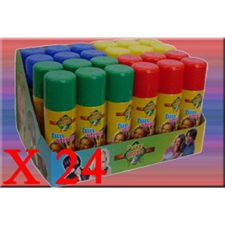 Lot de 24 bombes Aérosols Fil Fou Serpentin