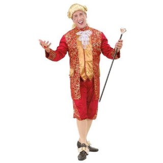 Déguisement de Marquis Baroque rouge adulte (2 tailles au choix)