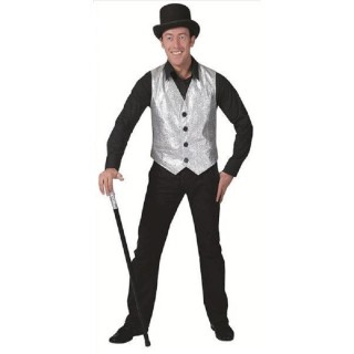 Gilet à paillettes argent pour homme