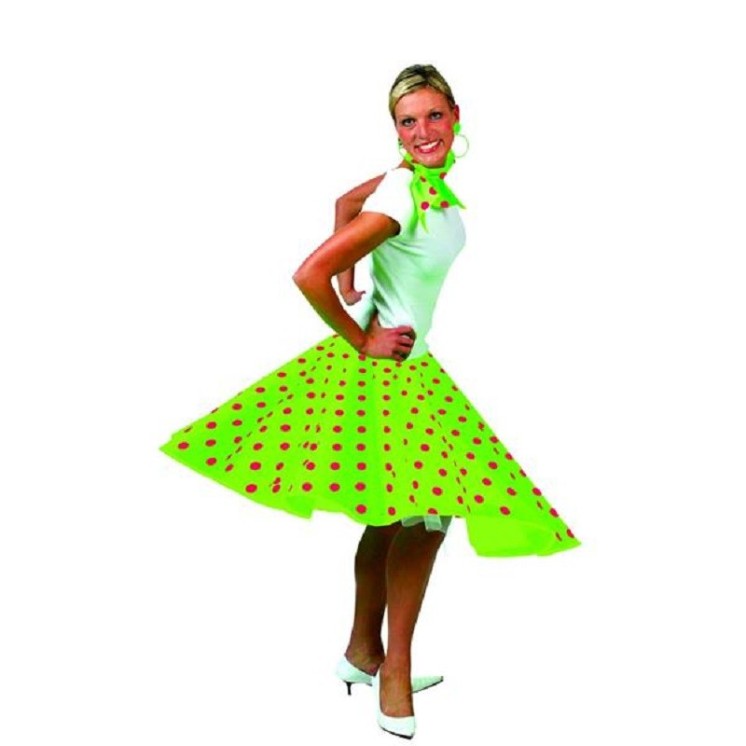 Jupe Rock n' roll fluo avec foulard
