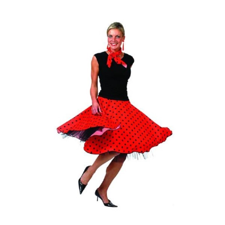 Jupe Rock n' roll fluo avec foulard (adulte)