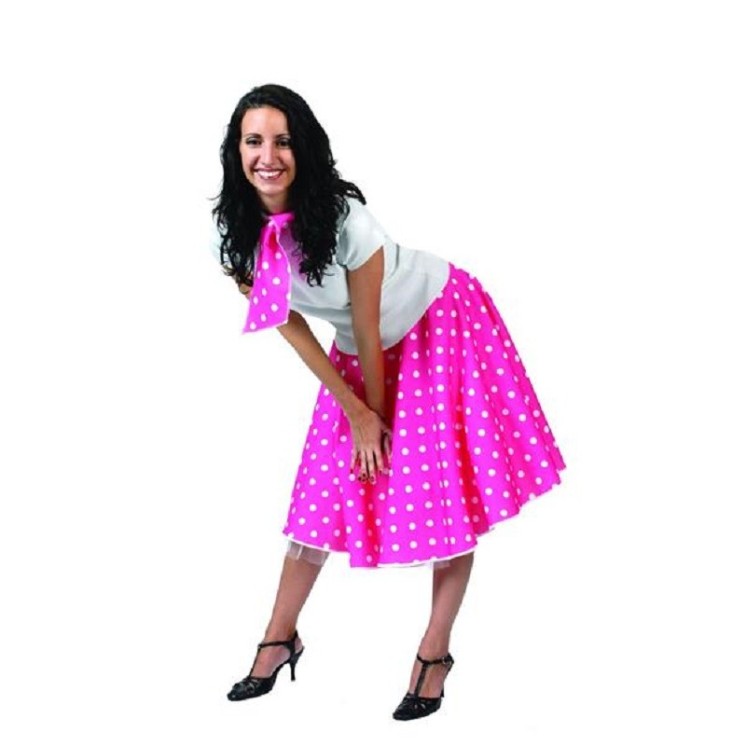 Jupe Rock n' roll fluo avec foulard (adulte)