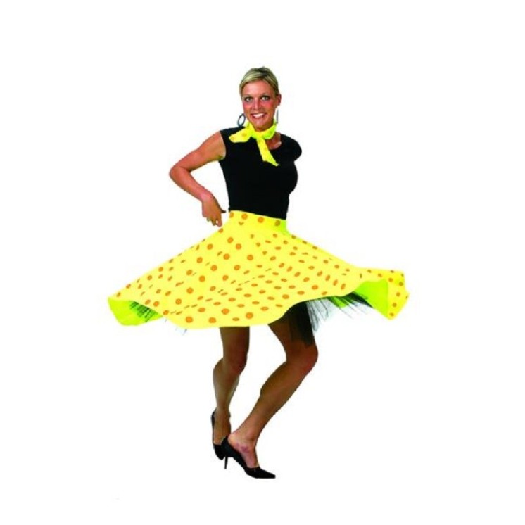 Jupe Rock n' roll fluo avec foulard (adulte)