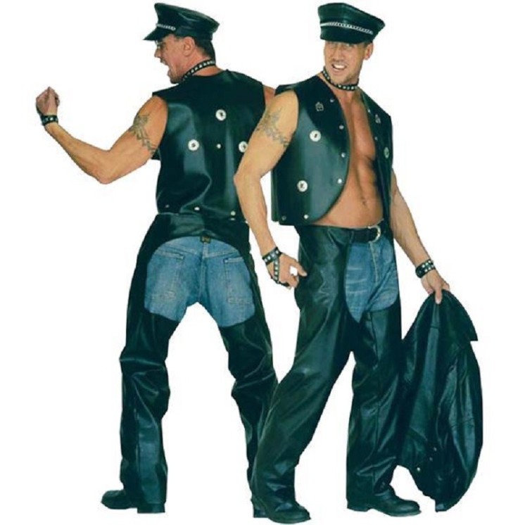 CHAPS NOIRES SIMILI CUIR TAILLE M