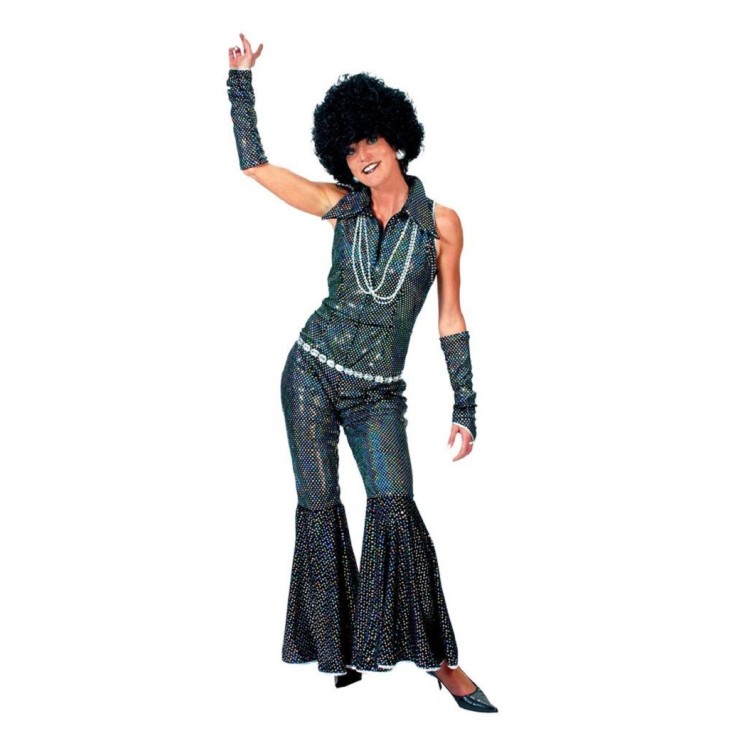 Combinaison disco Noire avec gants (adulte)