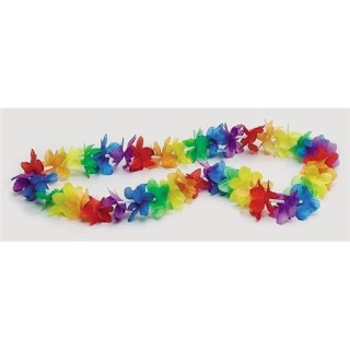 Collier de fleurs Hawaïen multicolore (Tissu)