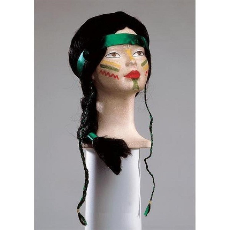 Perruque d' Indienne à bandeau vert (Enfant)