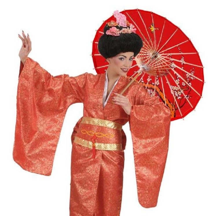 Ombrelle asiatique rouge, Chinoise 52cms