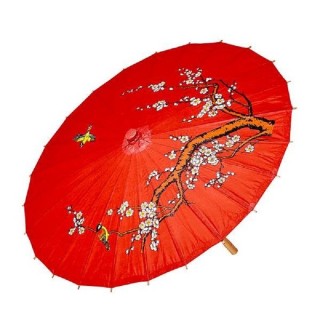 Ombrelle asiatique rouge, Chinoise 52cms