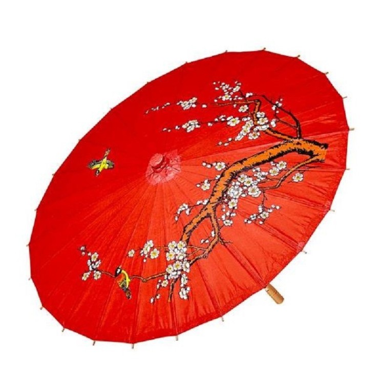 Ombrelle asiatique rouge, Chinoise 52cms