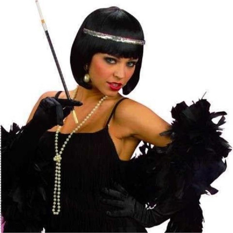 Bandeau Charleston rouge ou or + fume cigarette