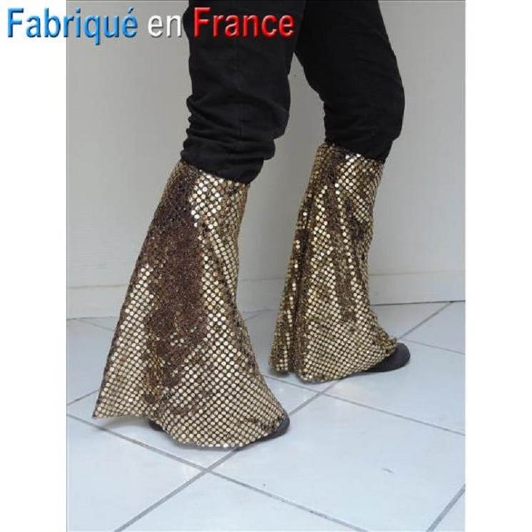 Jambières pattes d'éléphant Disco à paillettes (la paire)