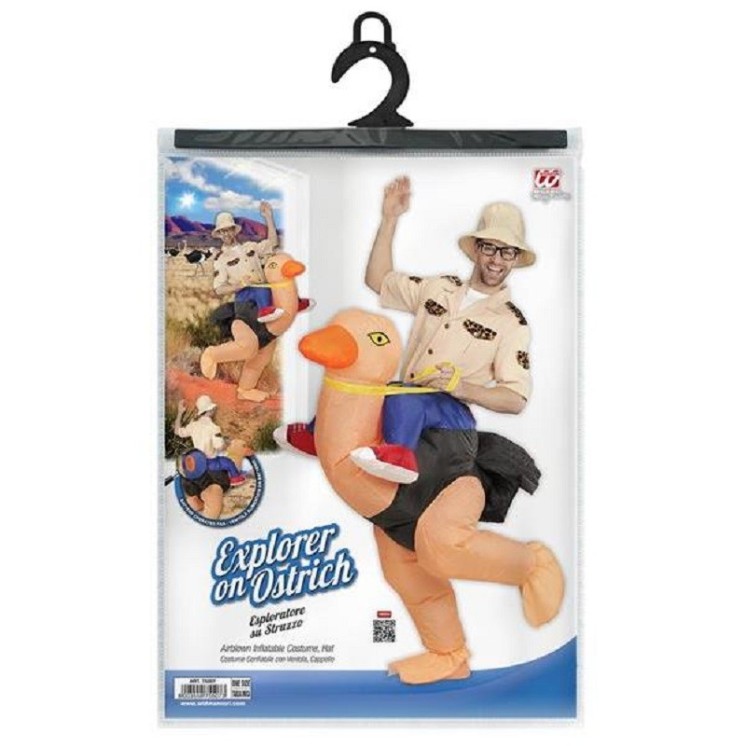 Déguisement d' Explorateur sur dos d'Autruche (gonflable)