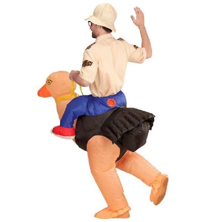 Déguisement d' Explorateur sur dos d'Autruche (gonflable)