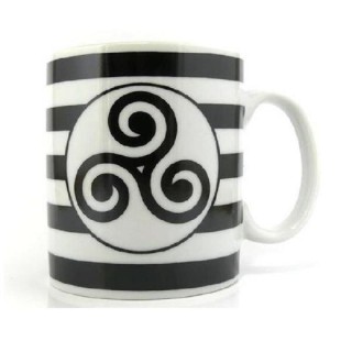 Mug meli melo bretagne (Motifs Triskell sur fond rayé)