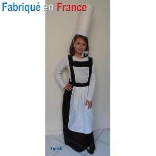 Déguisement Tablier-Robe de Bretonne Enfant avec sa coiffe