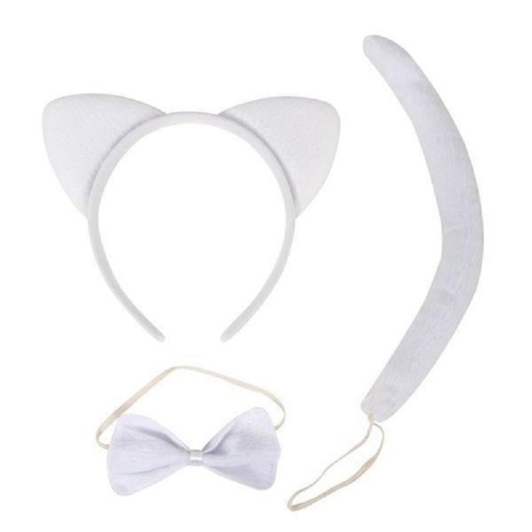 Set de déguisement Chat blanc (3pièces)