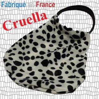 Sac à mains Cruella d' Enfer en peau de Dalmatien (factice)