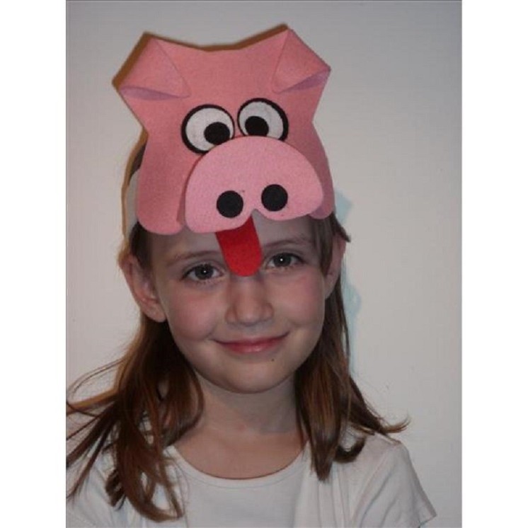 Tour de tête - Bandeau animaux - coiffe de Cochon