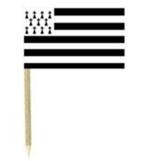 Sachet de 50 mini drapeaux Breton - Bretagne - Bzh - Breizh 3 X 5cm, pic apéro, cocktail,