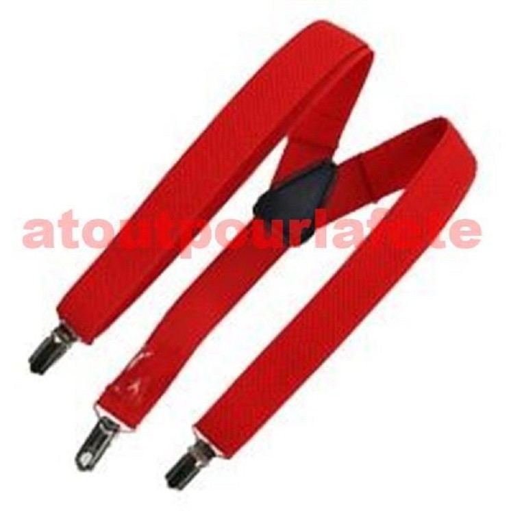 Bretelles rouge large pour femme ou homme (la paire)
