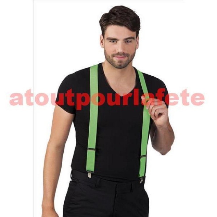 Bretelles jaune large pour femme ou homme (la paire)