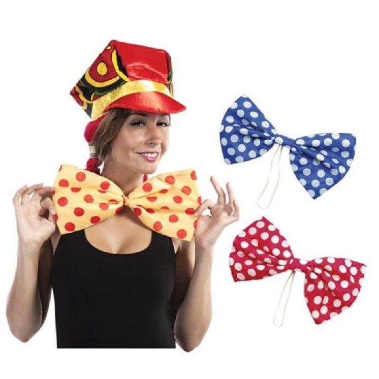 Noeud papillon géant à pois pour deguisement de clown