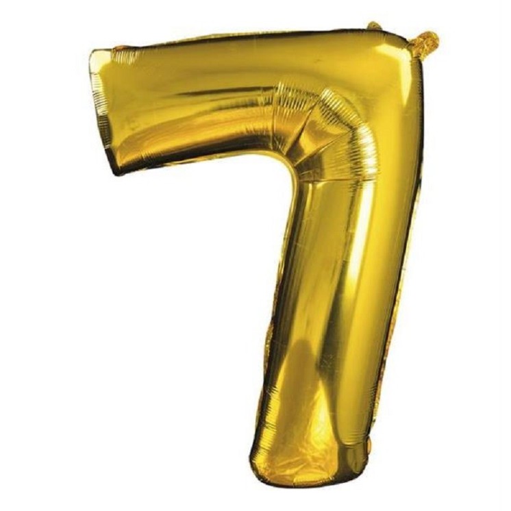 Ballon chiffre Or 30cms (gonflable à l'air) Mylar