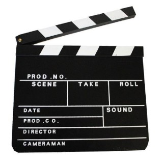 Clap de Cinéma en bois 30X26 cm