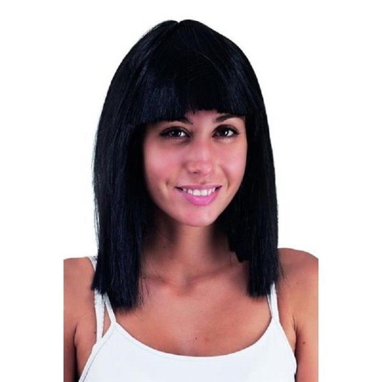 Perruque Stone, à frange Blonde ou Brune, carré long