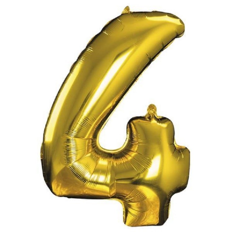 Ballon chiffre Or 90cms (gonflable à l'air) Mylar